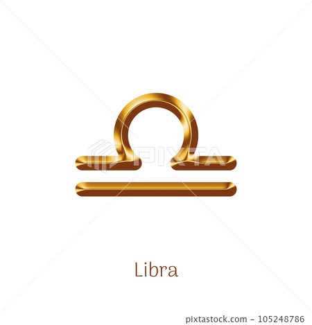 Libra golden zodiac sign isolated on white Libra golden zodiac sign isolated on white 105248786