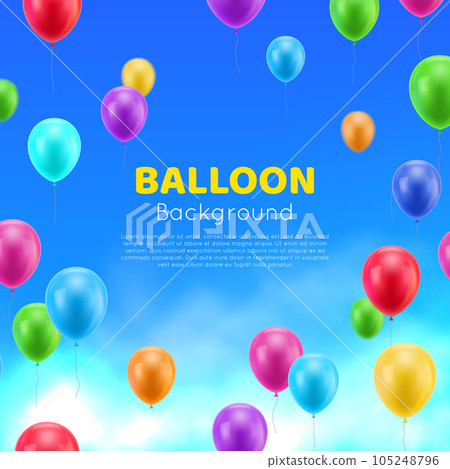 Multicolored balls frame blue background Multicolored balls frame blue background 105248796