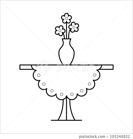 Small table home furniture lineart design, interior concept Small table home furniture lineart design, interior concept 105248832