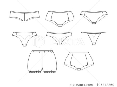 Fashion female panties vector icons. 105248860