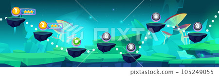Arcade game map on fantasy forest background 105249055