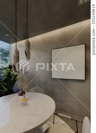 Modern living room interior design contemporary, with natural tones on the room, walls, floor and ceiling.rendering illustration Modern living room interior design contemporary, with natural tones on the room, walls, floor and ceiling.rendering illustration 105249619
