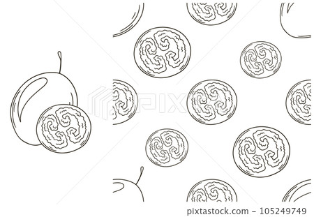 Coloring pattern for kitchen, restaurant or shop. Set in hand draw style 105249749