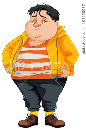 Fat male cartoon character 105250077