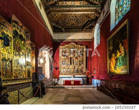 Interior of Alcazar Palace and fortress of the Spanish kings in Segovia. Spain 105250287