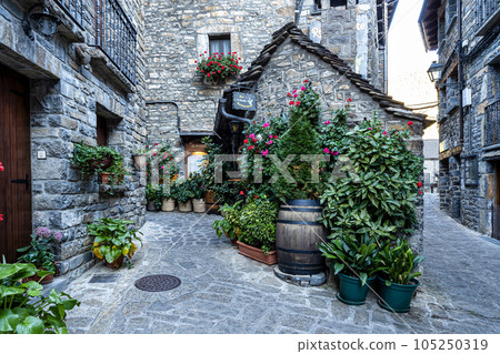 Torla, gateway to the Ordesa and Monte Perdido NP in the Pyrenees, Aragon, Spain Torla, gateway to the Ordesa and Monte Perdido NP in the Pyrenees, Aragon, Spain 105250319