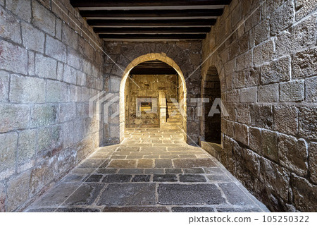 The Monastery of San Salvador of Leyre at Yesa, Pyrenees, Navarra, Spain The Monastery of San Salvador of Leyre at Yesa, Pyrenees, Navarra, Spain 105250322
