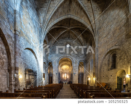The Monastery of San Salvador of Leyre at Yesa, Pyrenees, Navarra, Spain 105250325