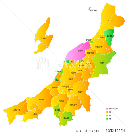 新潟縣市町村地圖 新潟縣市町村地圖 105250354