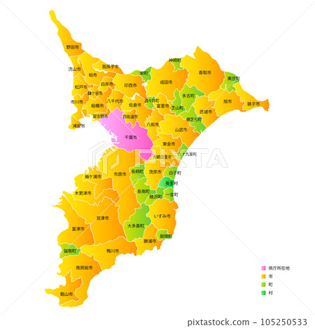 千葉縣和市町村地圖 千葉縣和市町村地圖 105250533