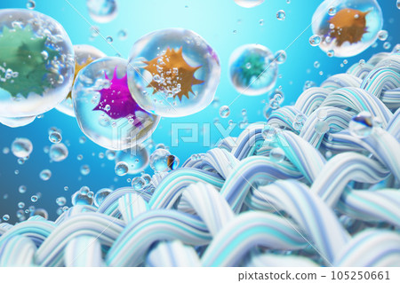 Close-up of fabric interlaced fiber with water drop. 105250661