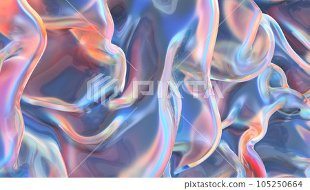 Transparent glossy glass ribbon. Curved wave in motion. Transparent glossy glass ribbon. Curved wave in motion. 105250664