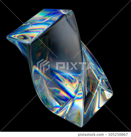 Abstract glass shape on black background. Abstract glass shape on black background. 105250667