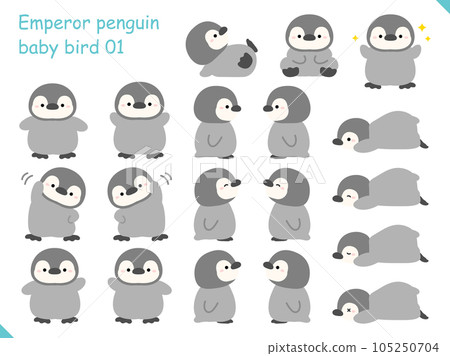 企鵝寶寶插畫素材 105250704