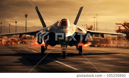 Epic illustration US Air Force Lockheed Martin F-35 Lightning II AI 105250892