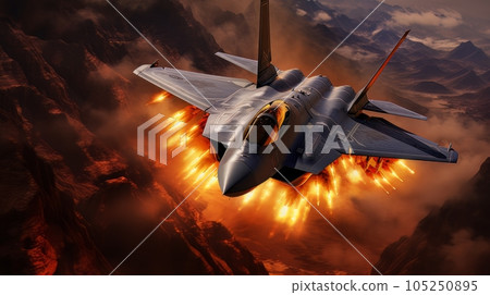 Epic illustration US Air Force Lockheed Martin F-35 Lightning II AI Epic illustration US Air Force Lockheed Martin F-35 Lightning II AI 105250895