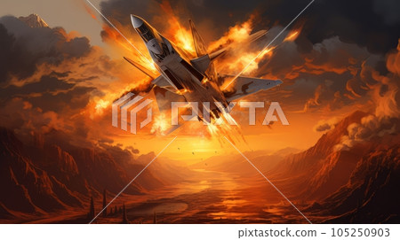 Epic illustration US Air Force Lockheed Martin F-35 Lightning II AI Epic illustration US Air Force Lockheed Martin F-35 Lightning II AI 105250903