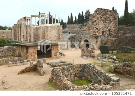 historic ruins of Merida Ancient Roman Theater, Spain historic ruins of Merida Ancient Roman Theater, Spain 105251471