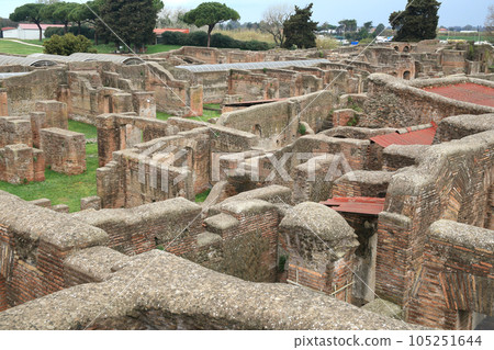ancient ruins of Ostia Antica near Rome, Italy 105251644