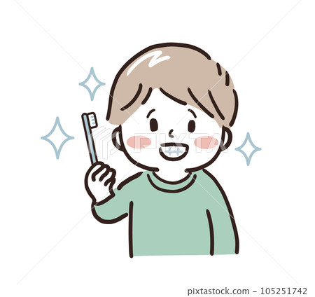 男孩刷牙 男孩刷牙 105251742