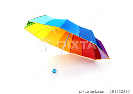 open umbrella with the colors of the rainbow flag 105252823