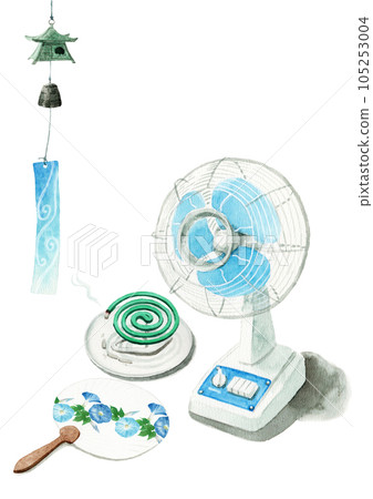 Analog watercolor summer room set Analog watercolor summer room set 105253004