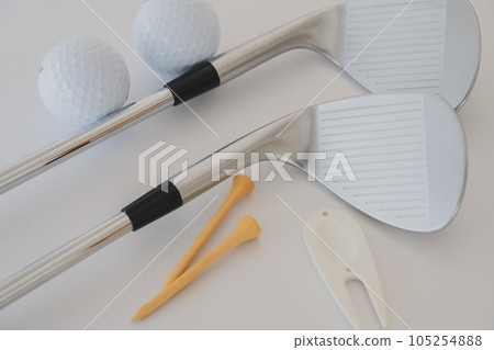 高爾夫球桿高爾夫裝備運動白色背景特寫素材 105254888