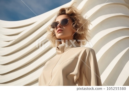 Beige minimalist fashion girl 105255380