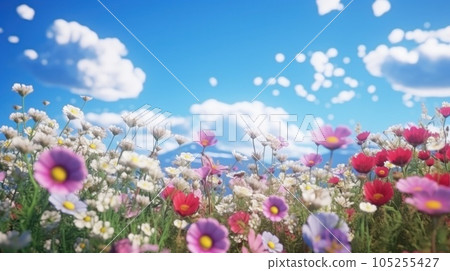 Field full of flower natural background 105255427