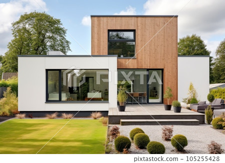 Modern house with garden 105255428