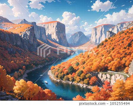 Anime background_Autumn scenery_007 105255494