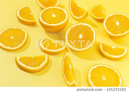 fruit still life photo, orange slices, a bunch of orange 105255583