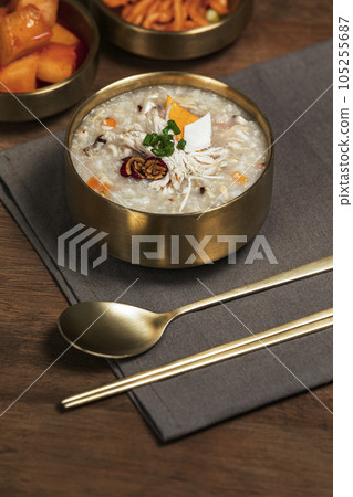 korean traditional food dakjuk, chicken rice porridge korean traditional food dakjuk, chicken rice porridge 105255687