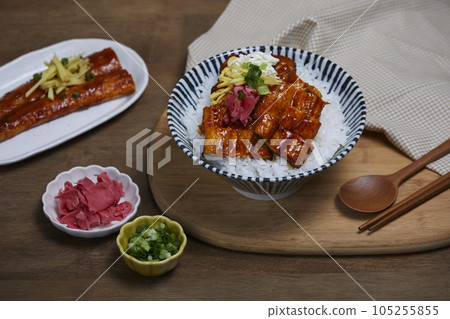 korean traditional food, rice with grilled eel korean traditional food, rice with grilled eel 105255855
