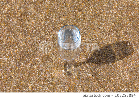 beach and champagne glass beach and champagne glass 105255884
