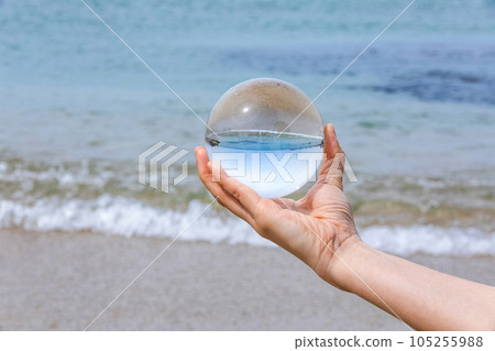 beautiful beach and glass ball beautiful beach and glass ball 105255988