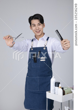 millennials and gen z, korean asian young man with beauty tools millennials and gen z, korean asian young man with beauty tools 105256249