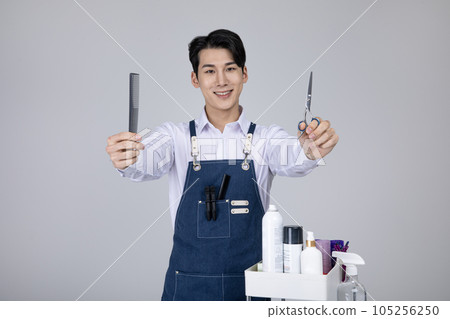 millennials and gen z, korean asian young man with beauty tools millennials and gen z, korean asian young man with beauty tools 105256250