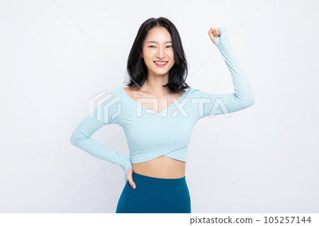 healthy beauty concept photo of korean asian beautiful woman with hand motion healthy beauty concept photo of korean asian beautiful woman with hand motion 105257144