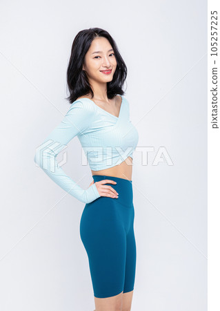 healthy beauty concept photo of korean asian beautiful woman smiling 105257225