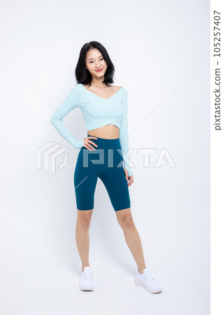 healthy beauty concept photo of korean asian beautiful woman smiling 105257407