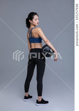 healthy beauty concept photo of korean asian beautiful woman with fitness ball healthy beauty concept photo of korean asian beautiful woman with fitness ball 105257696