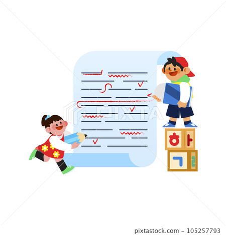 education for children, Korean course vector 105257793