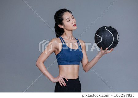 healthy beauty concept photo of korean asian beautiful woman with fitness ball healthy beauty concept photo of korean asian beautiful woman with fitness ball 105257925