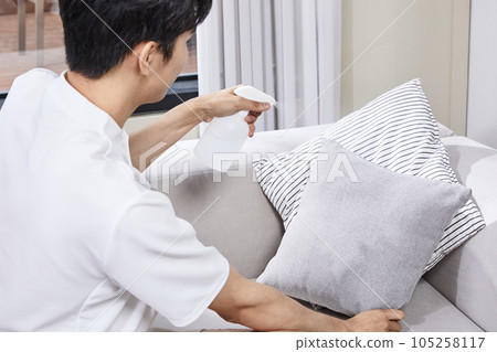 summer lifestyle, korean asian young man with deodorizer 105258117