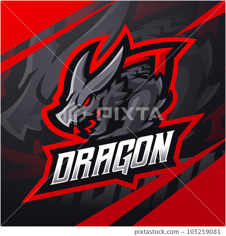 Dragon esport mascot logo with shield 105259081