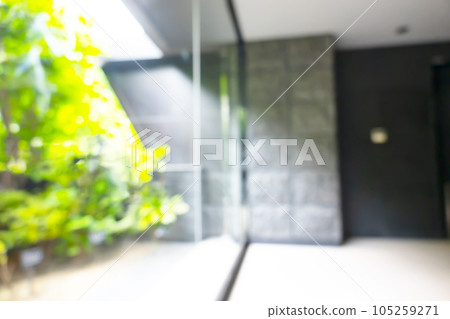 Background bokeh of apartment entrance 105259271