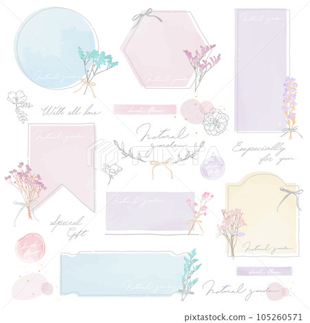 Natural dried flower pastel frame Natural dried flower pastel frame 105260571
