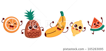 Set Collection Of Cute Fruits Set Collection Of Cute Fruits 105263095