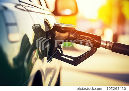 Fueling Up A Customer's Journey at the Gas Station, Captured in Motion. created with Generative AI 105263430